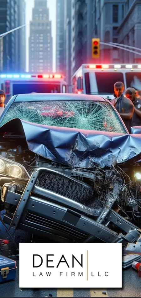 a car with a broken windshield